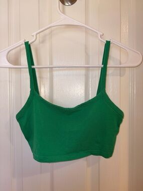 H&M Green Cropped Camisole with Spaghetti Straps